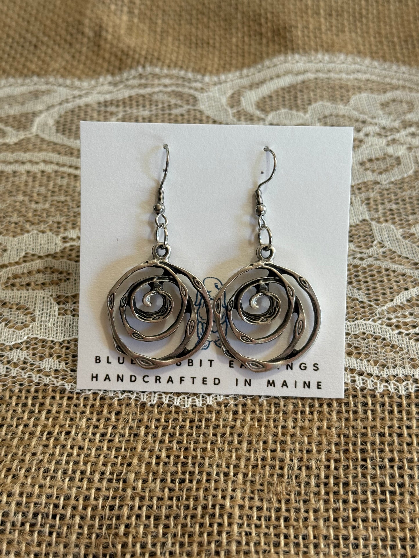 Antique Silver Spiral Earrings