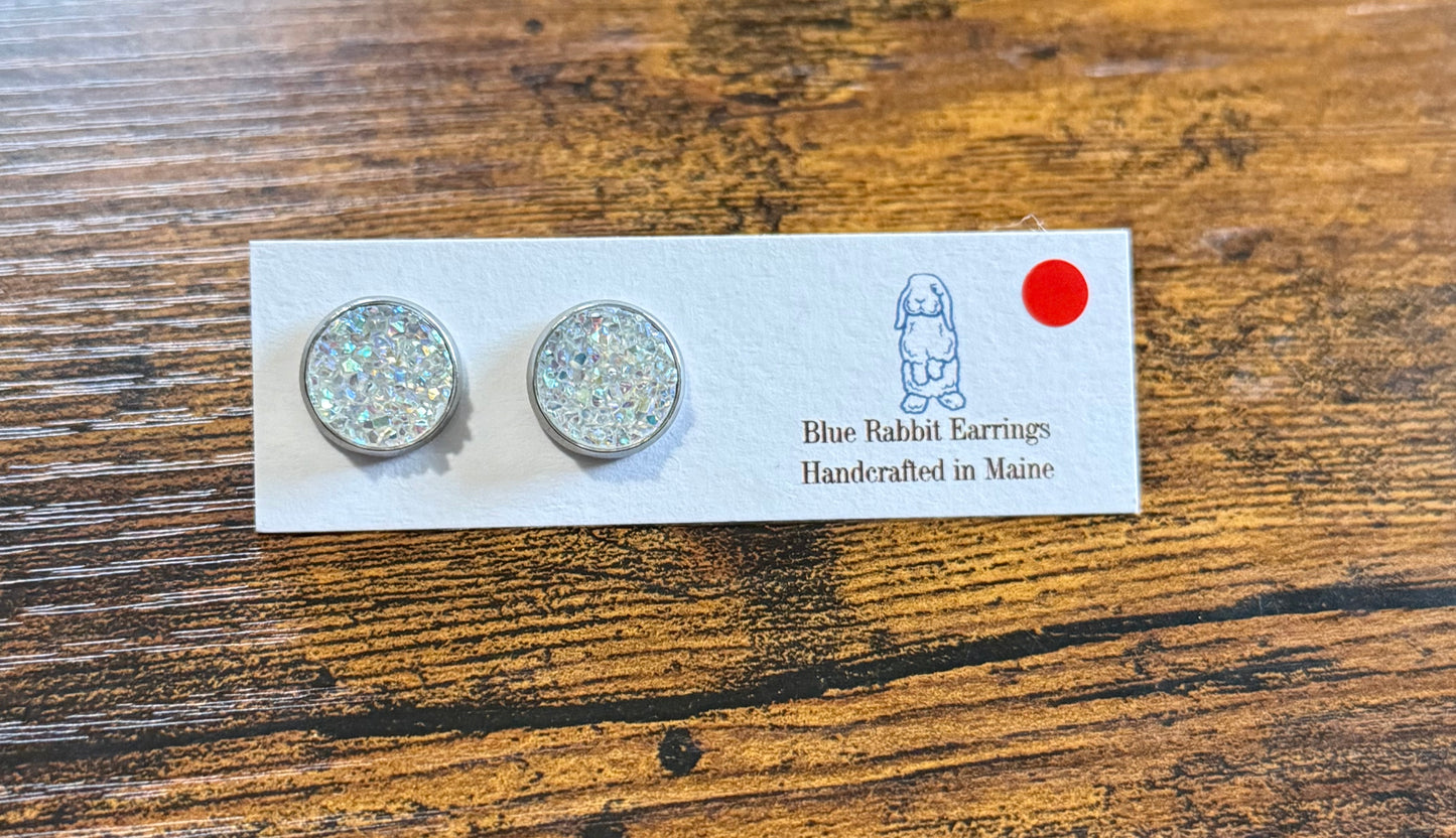 Quartz Druzy Studs 12mm