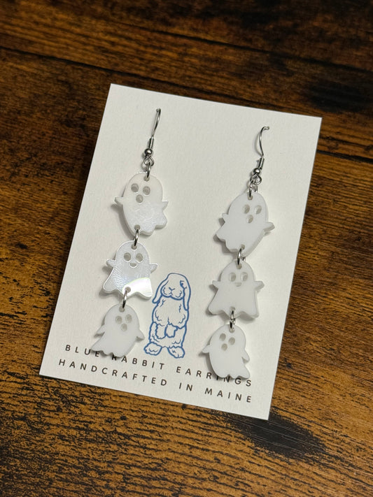 Acrylic Ghost Trio Earrings