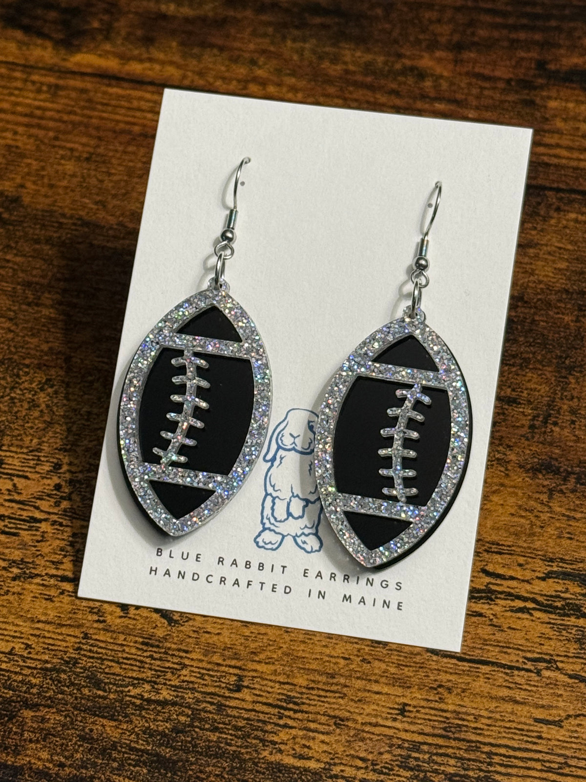 Acrylic Football Earrings