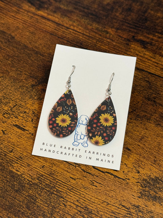 Acrylic Fall Floral Earrings