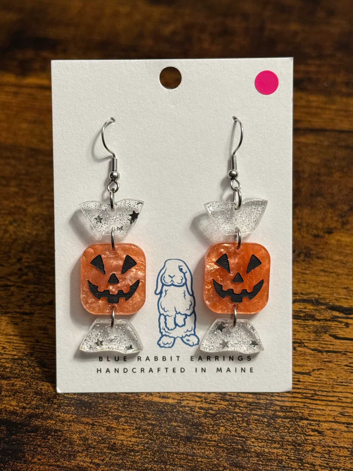 Acrylic Jack O’ Lantern Candy Earrings