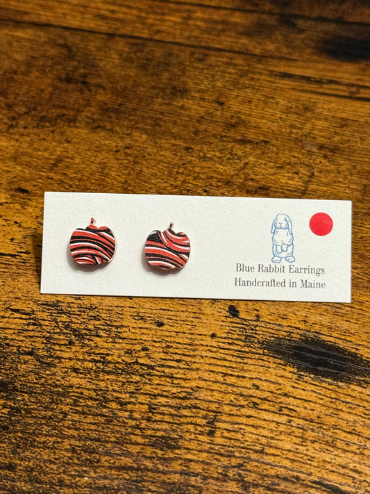 Acrylic Orange and Black Pumpkin Studs