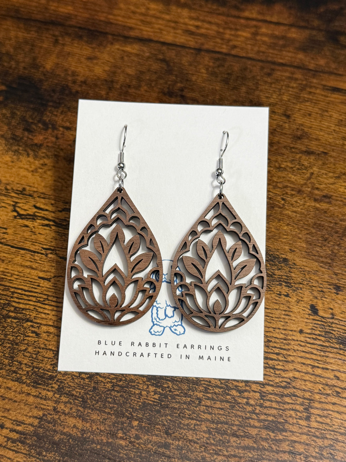 Walnut Lotus Earrings