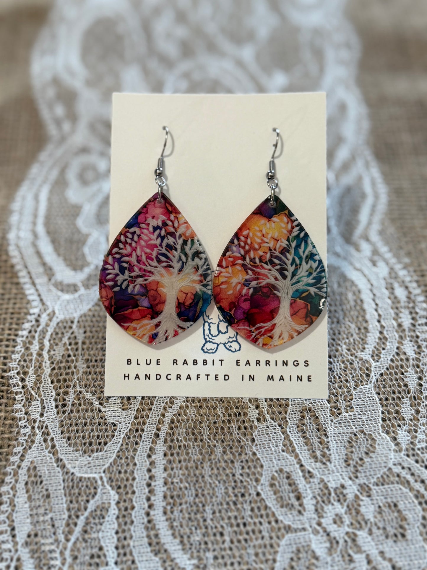 Acrylic Enchanted Tree Earrings