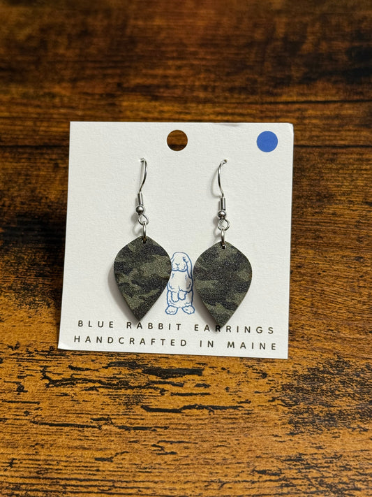 Acrylic Camo Earrings- Petite