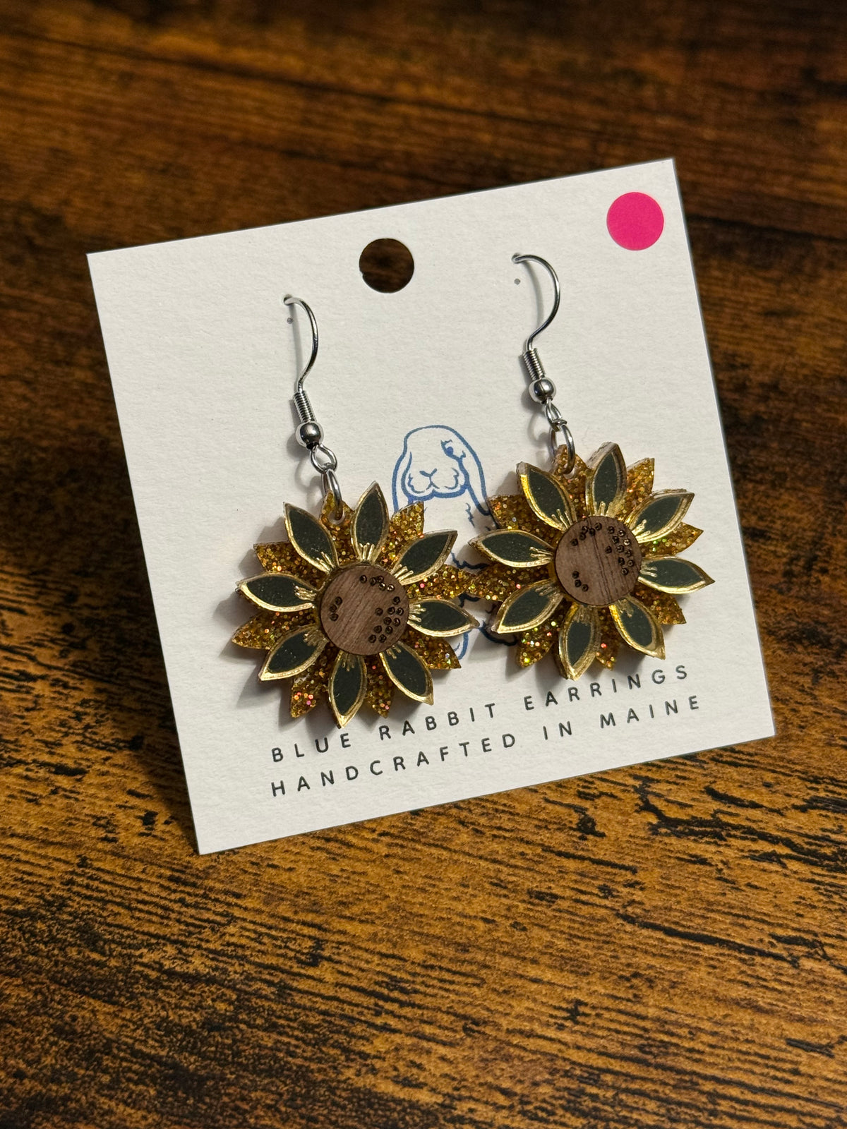 Acrylic Yellow Sunflower Earrings