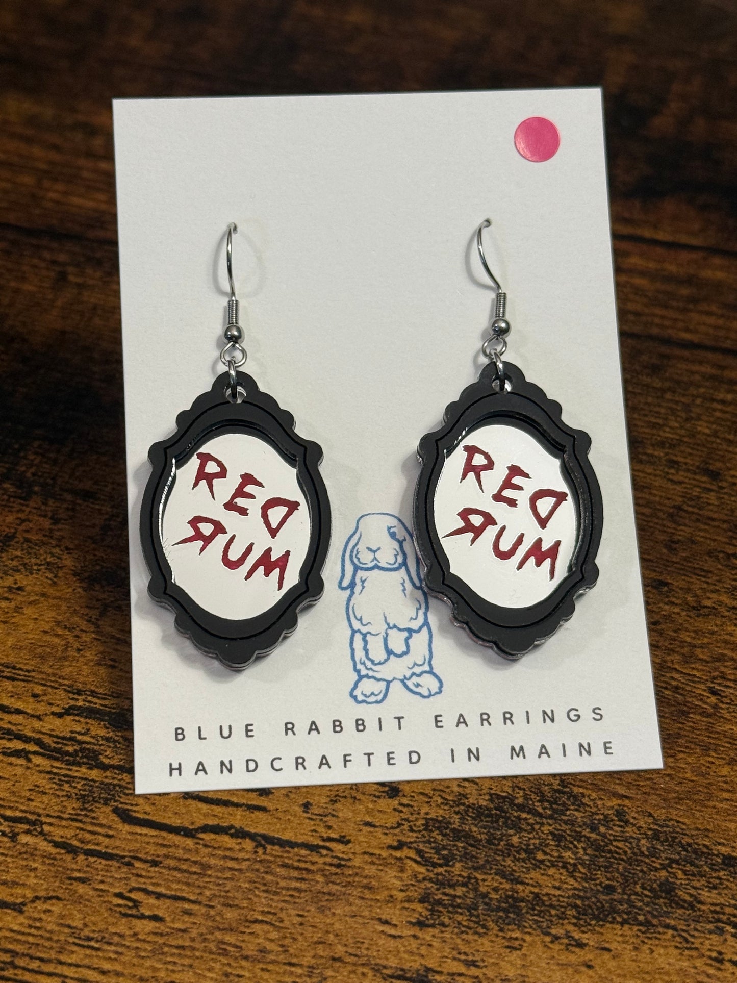 Acrylic ‘Red Rum’ Earrings