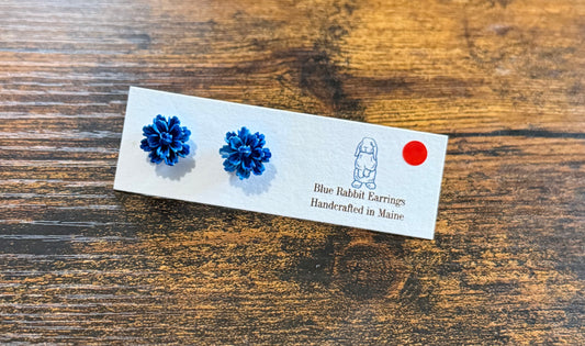 Blue Flower Studs 11mm