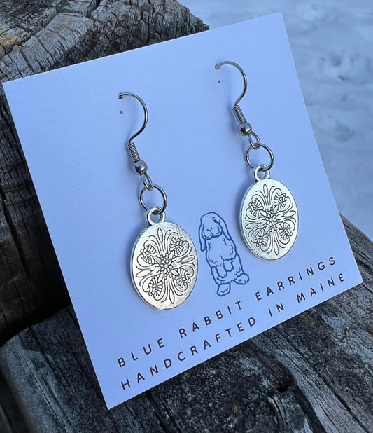 Silver Floral Earrings