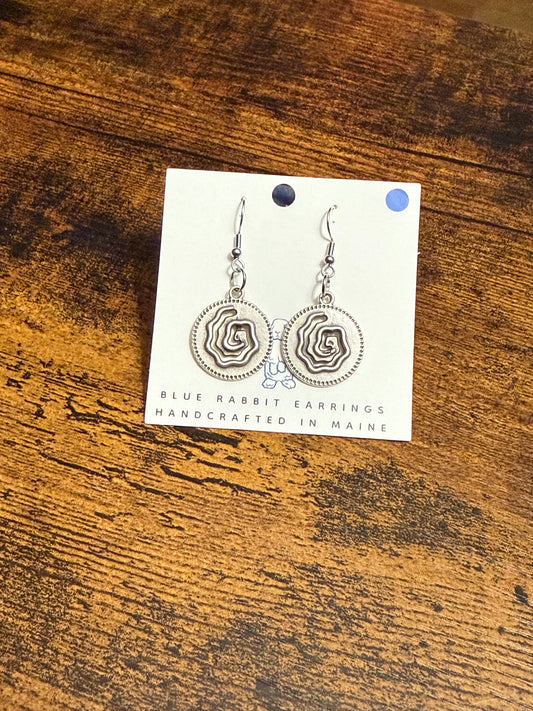 Antique Silver Spiral Earrings