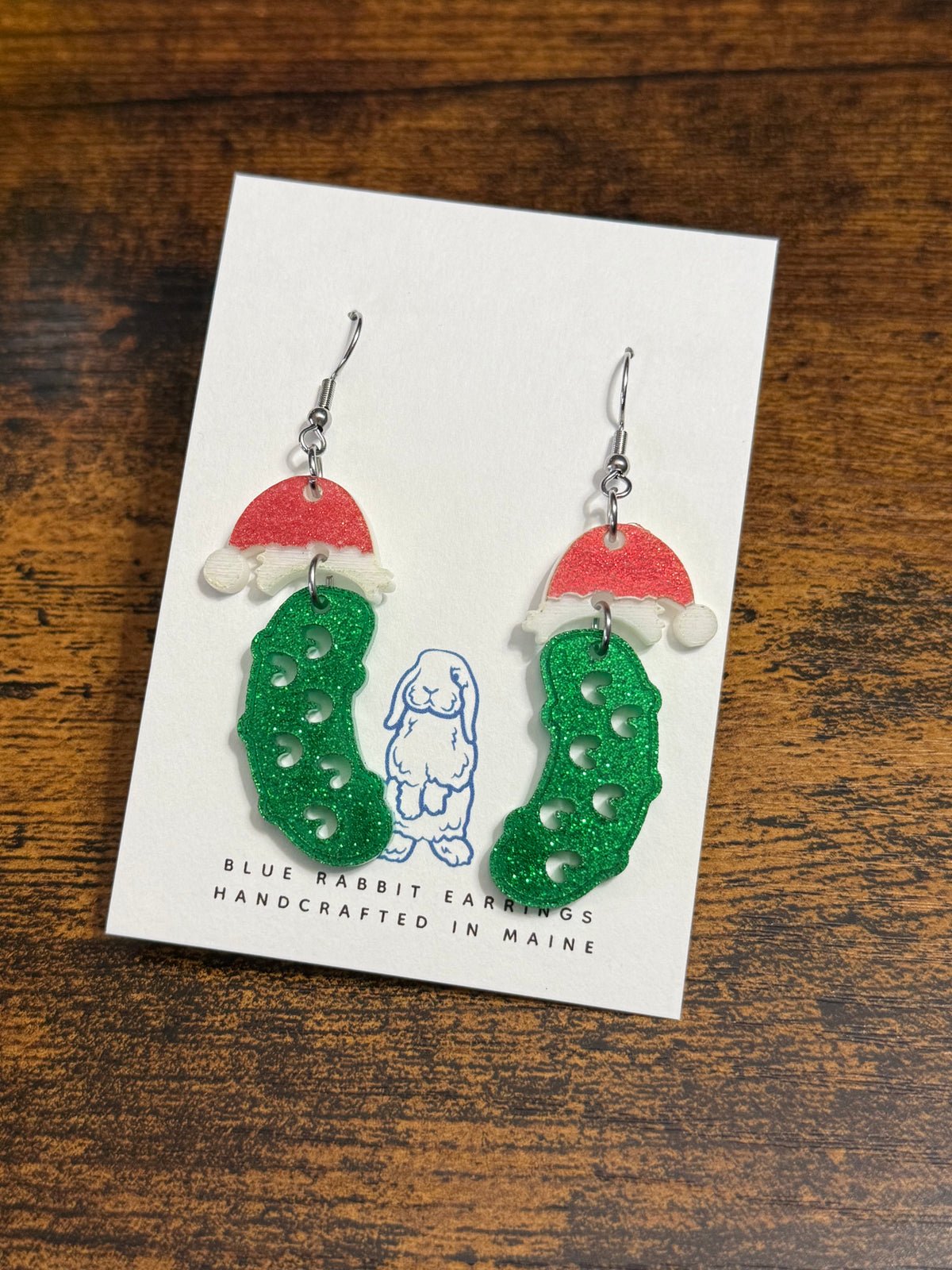 Acrylic Christmas Pickle Earrings