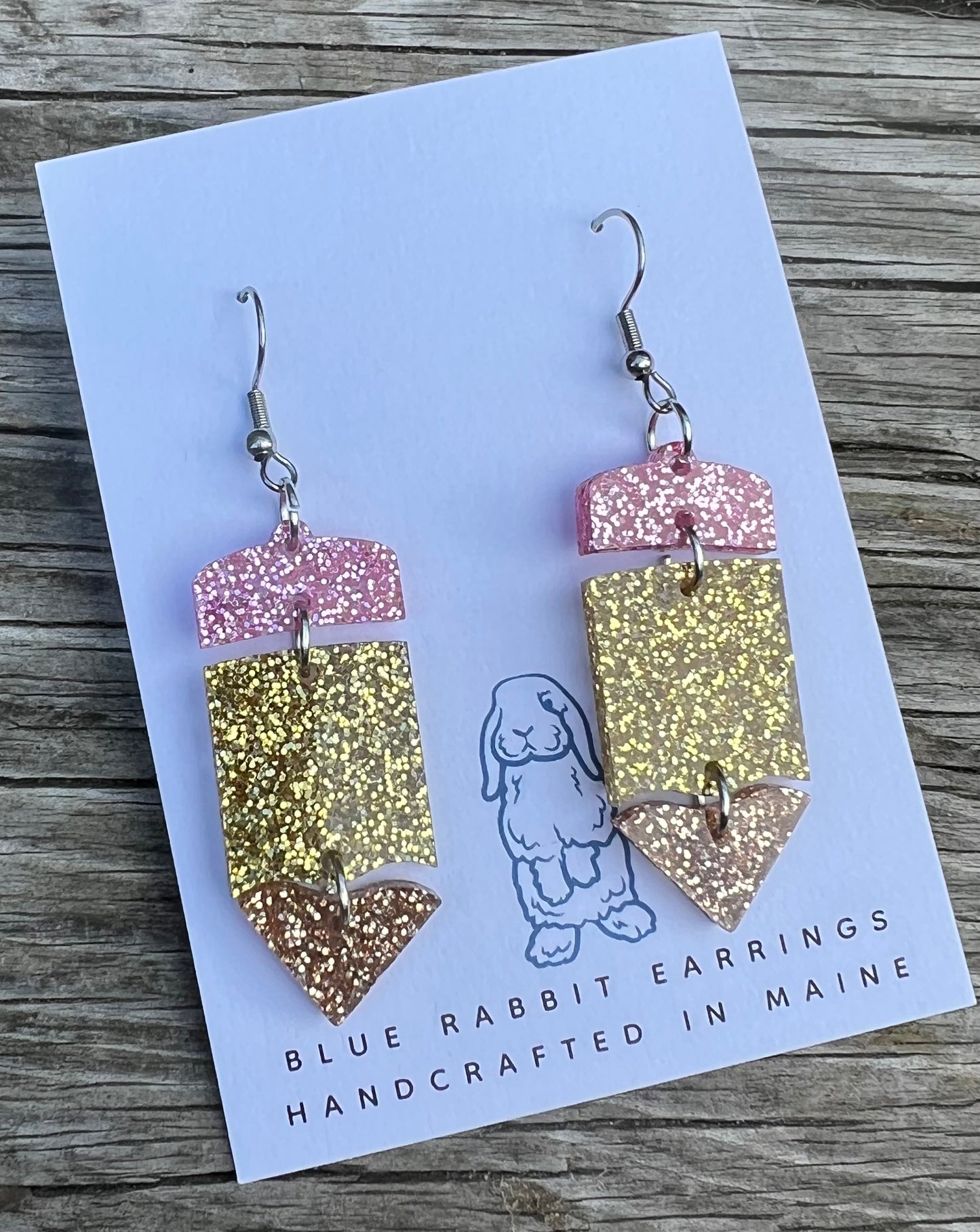 Acrylic Pencil Earrings