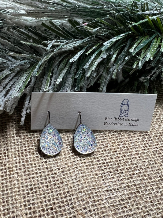 Teardrop Quartz Druzy Lever backs