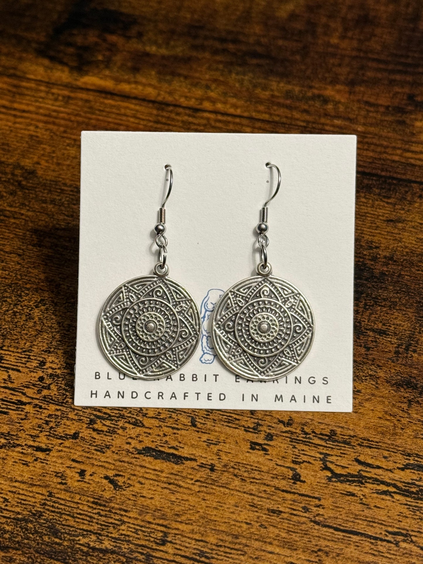 Antique Silver Mandala Earrings
