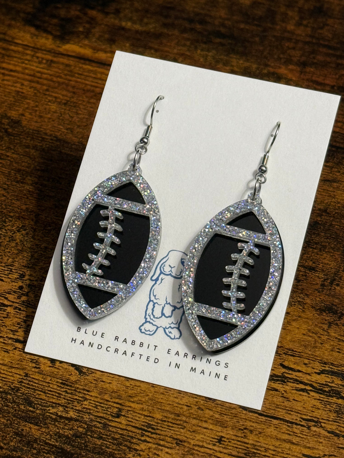Acrylic Football Earrings