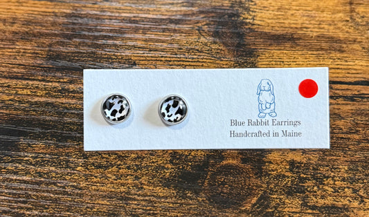 Cow Print Studs 8mm