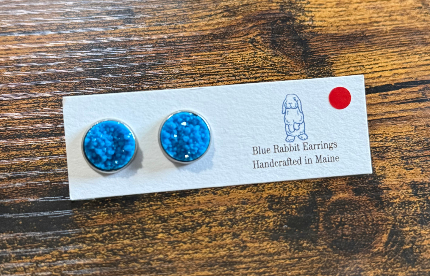Blue Druzy Studs 12mm