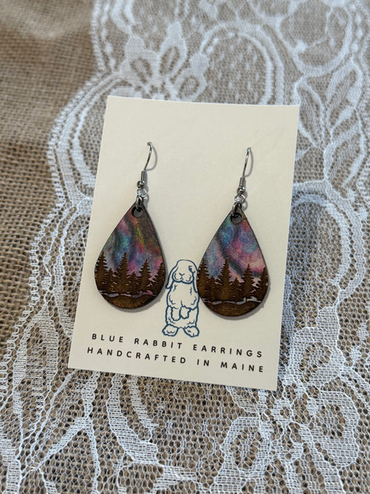 Wood Northern Lights Earrings