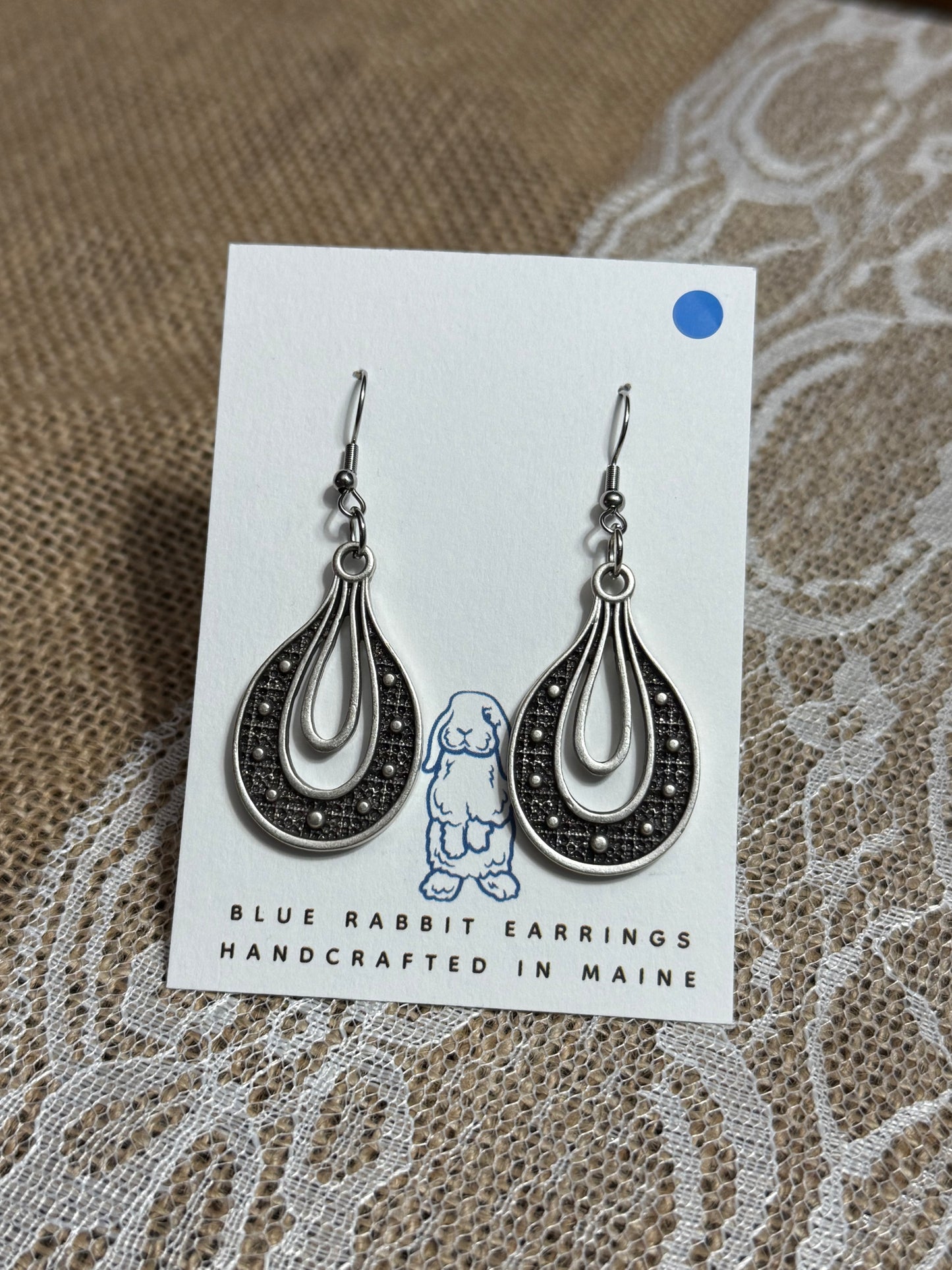Antique Silver Teardrop Earrings