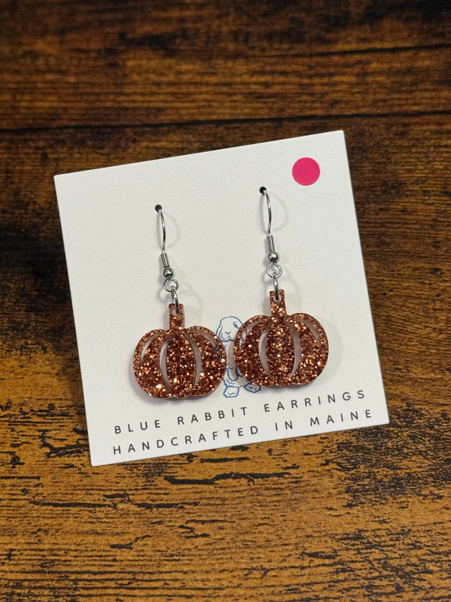 Acrylic Orange Pumpkin Earrings