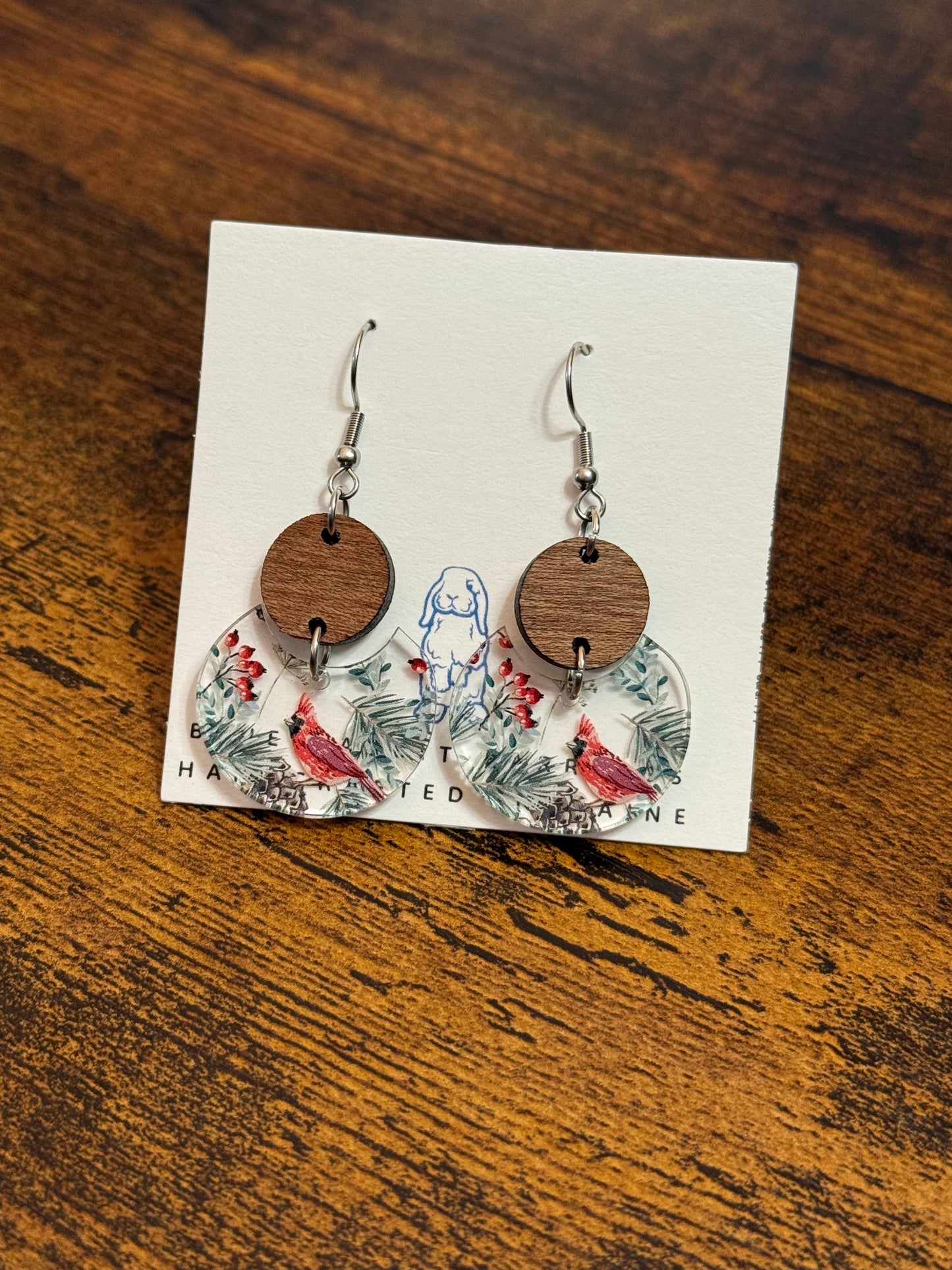 Acrylic Cardinal Earrings