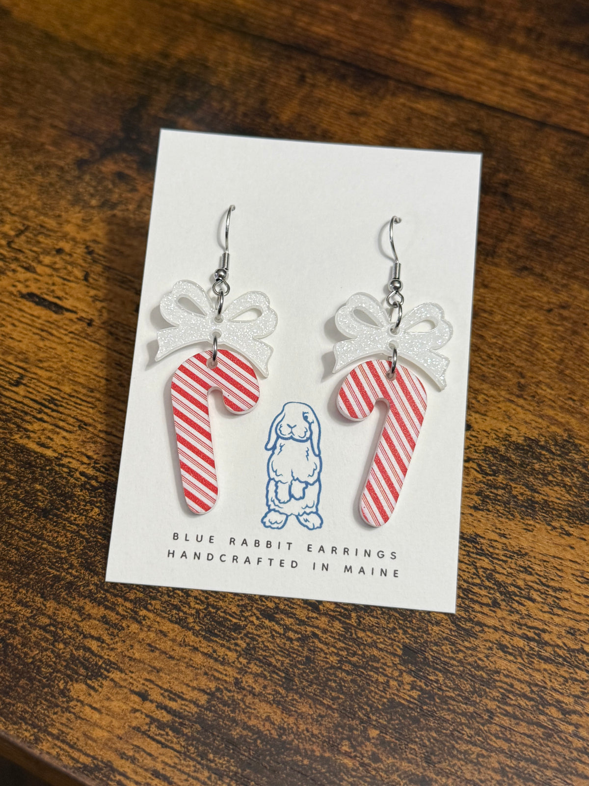 Acrylic Candy Cane Earrings