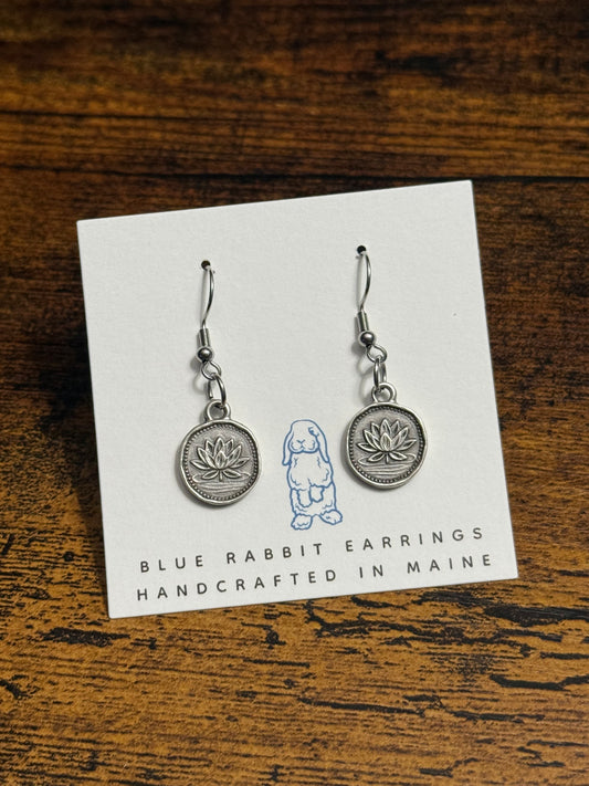 Antique Silver Lotus Earrings