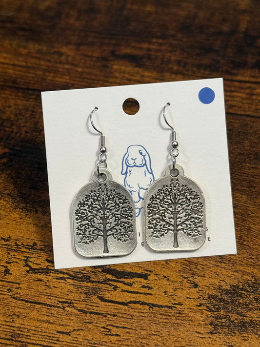 Antique Silver Tree Earrings