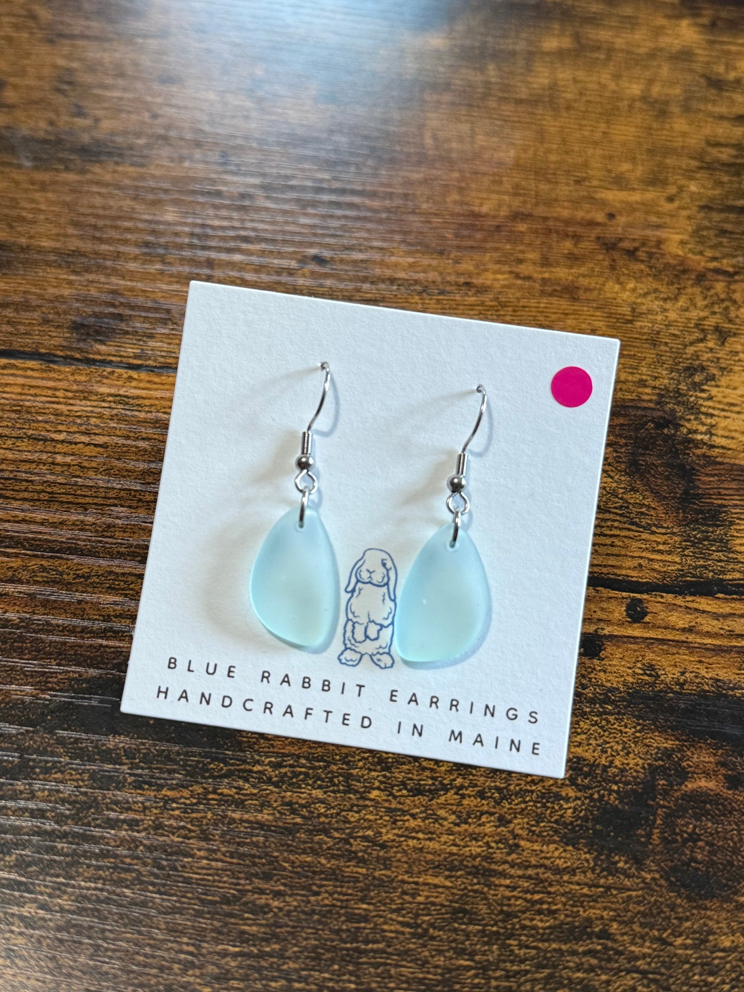 Aqua Eclipse Sea Glass Earrings