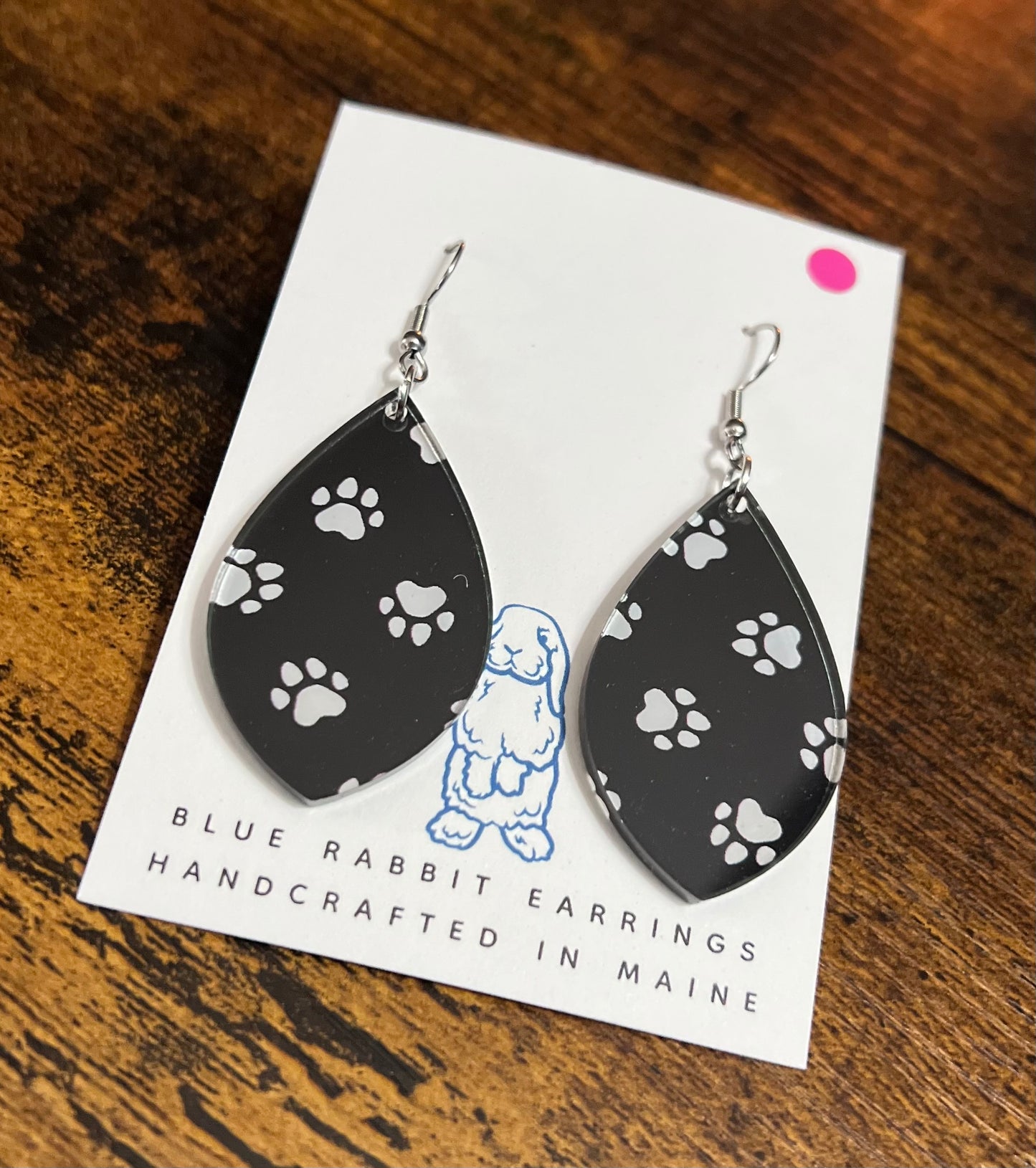 Acrylic Paw Print Earrings