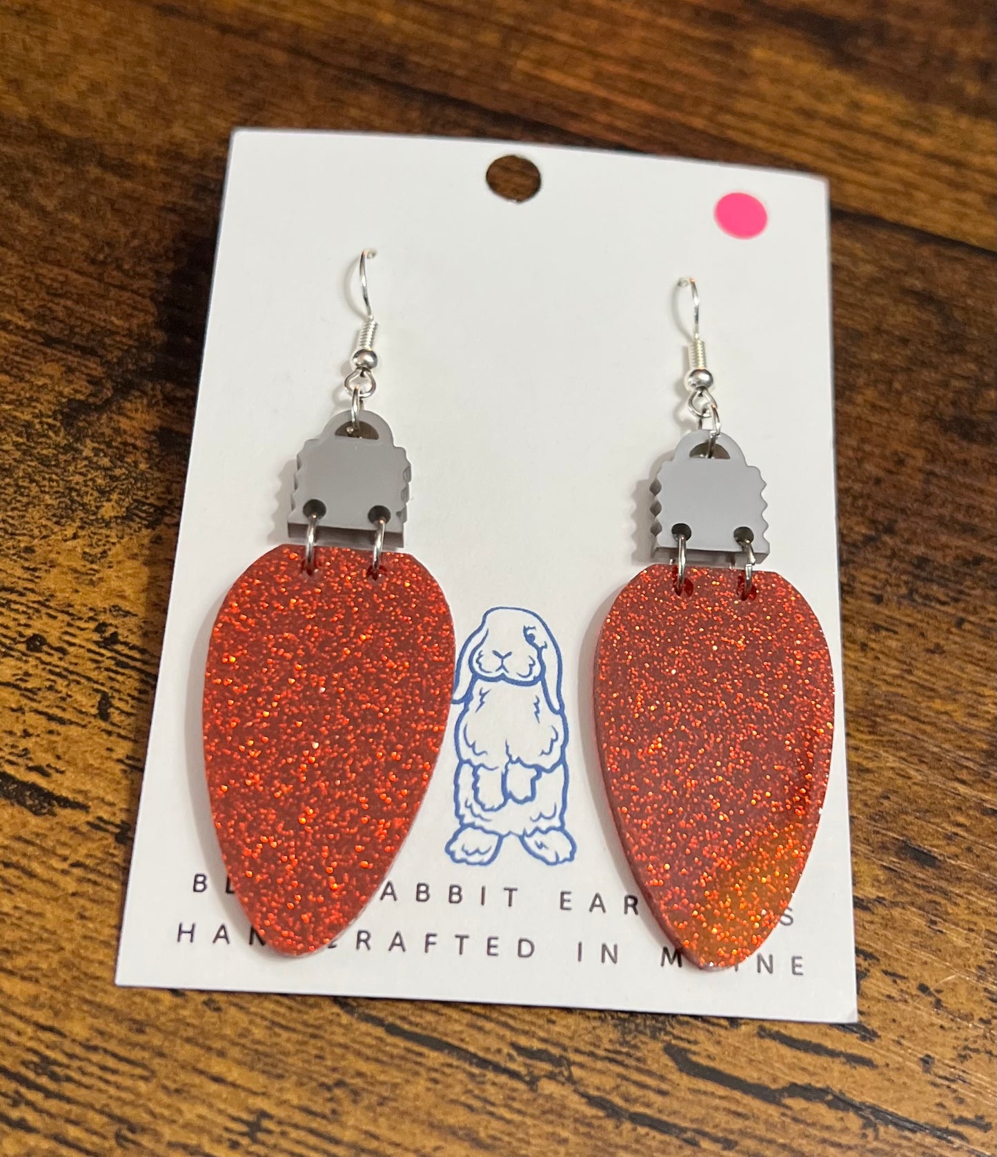 Red Litter Christmas Light Earrings