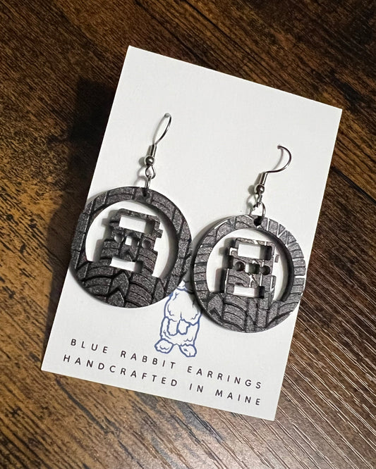 Beep Beep! •|||||||•Acrylic Tire Tread Earrings