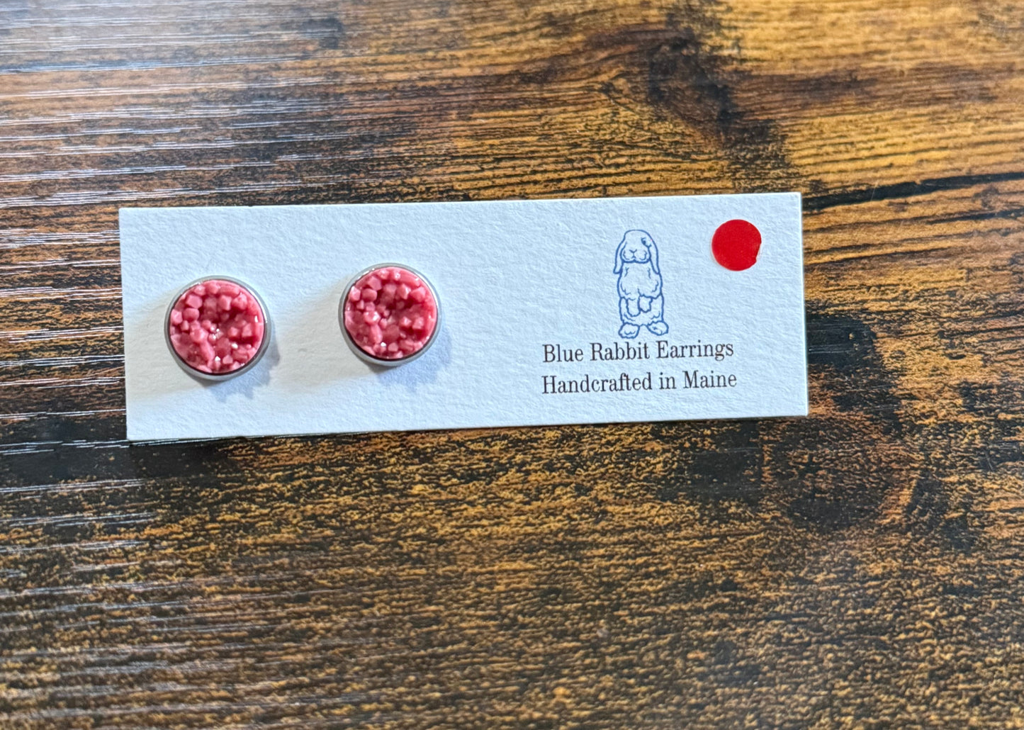 Salmon Druzy Studs 10mm