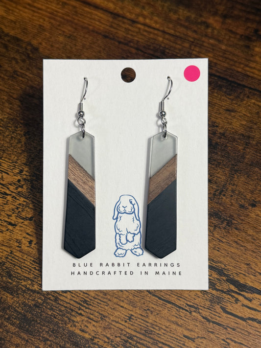 Resin Black & Gray Earrings
