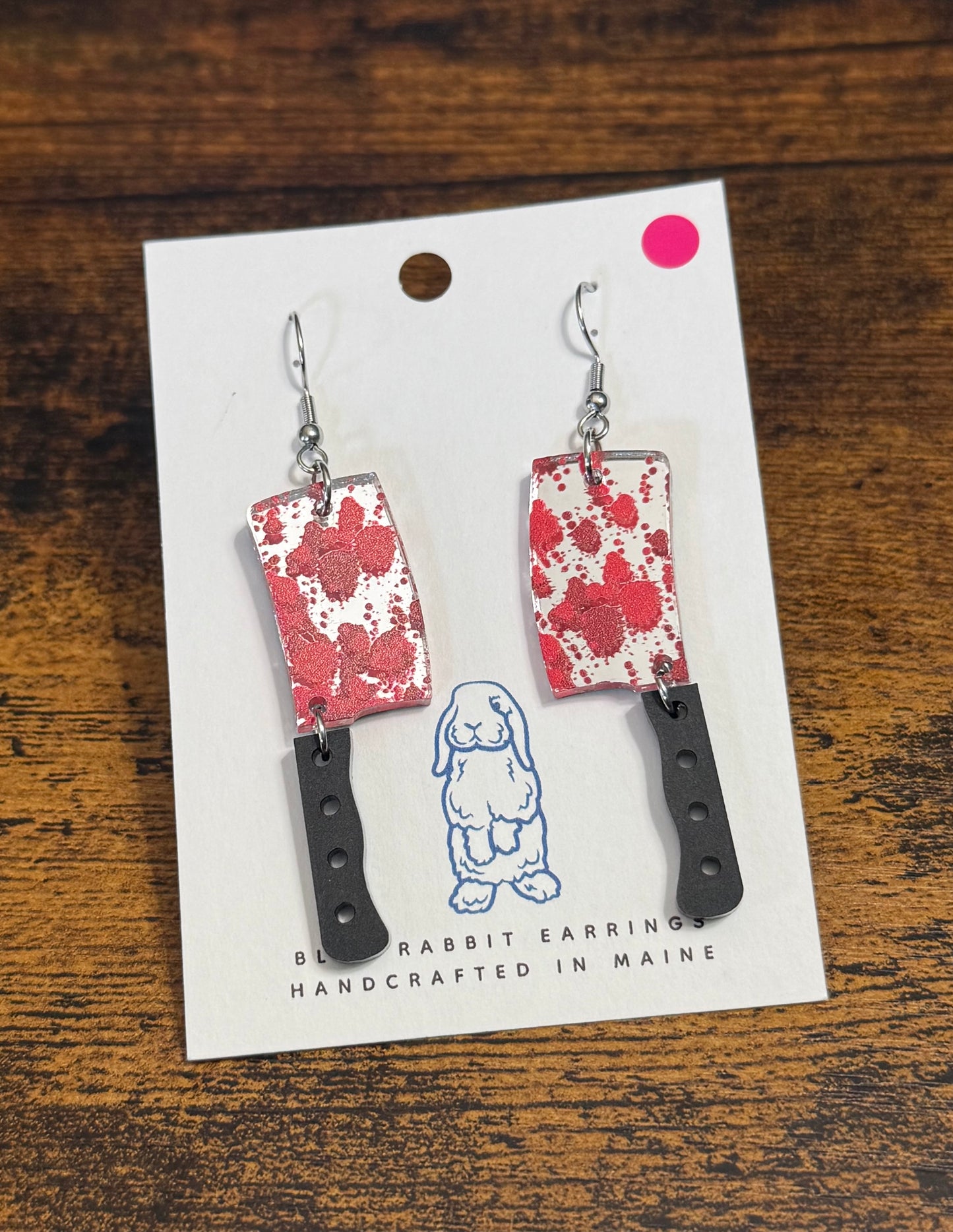 Acrylic Cleaver Splatter Earrings