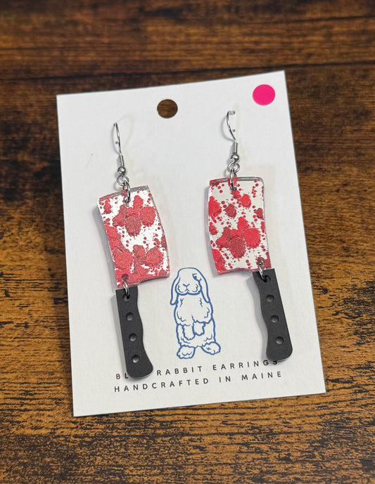 Acrylic Cleaver Splatter Earrings