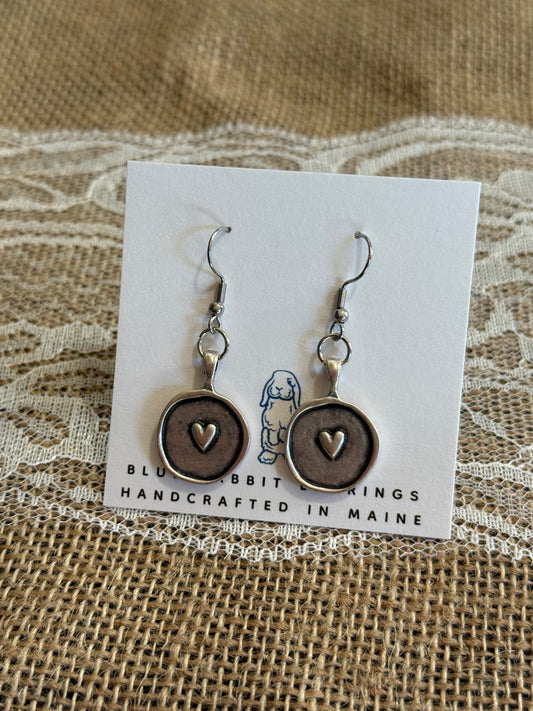 Antique Silver Heart Earrings