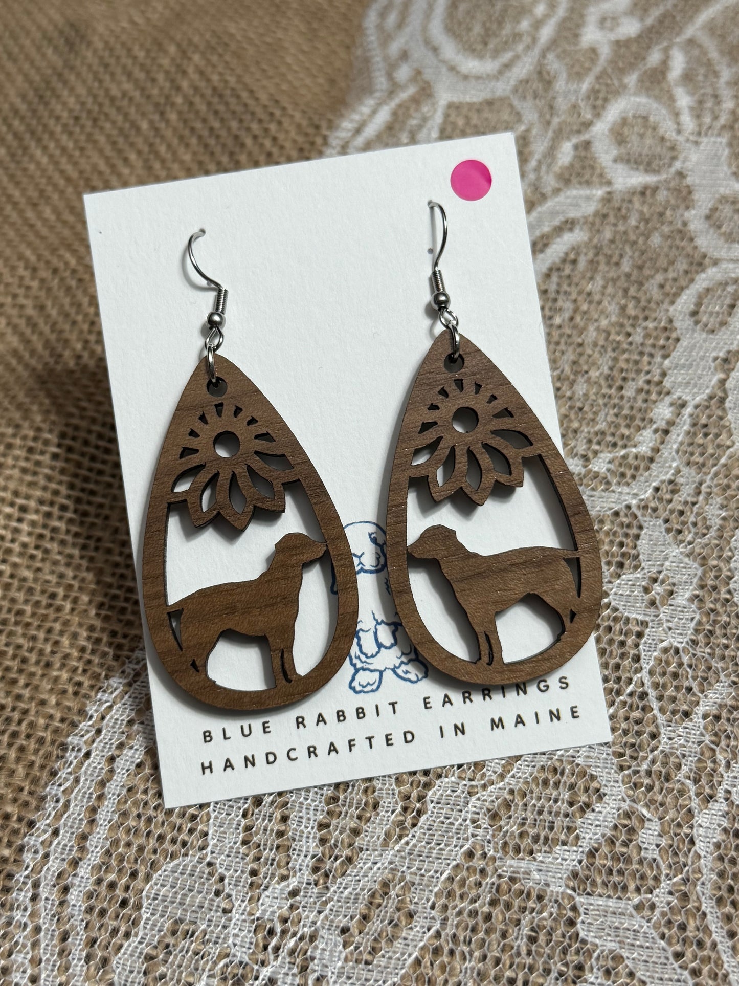 Walnut Dog Earrings