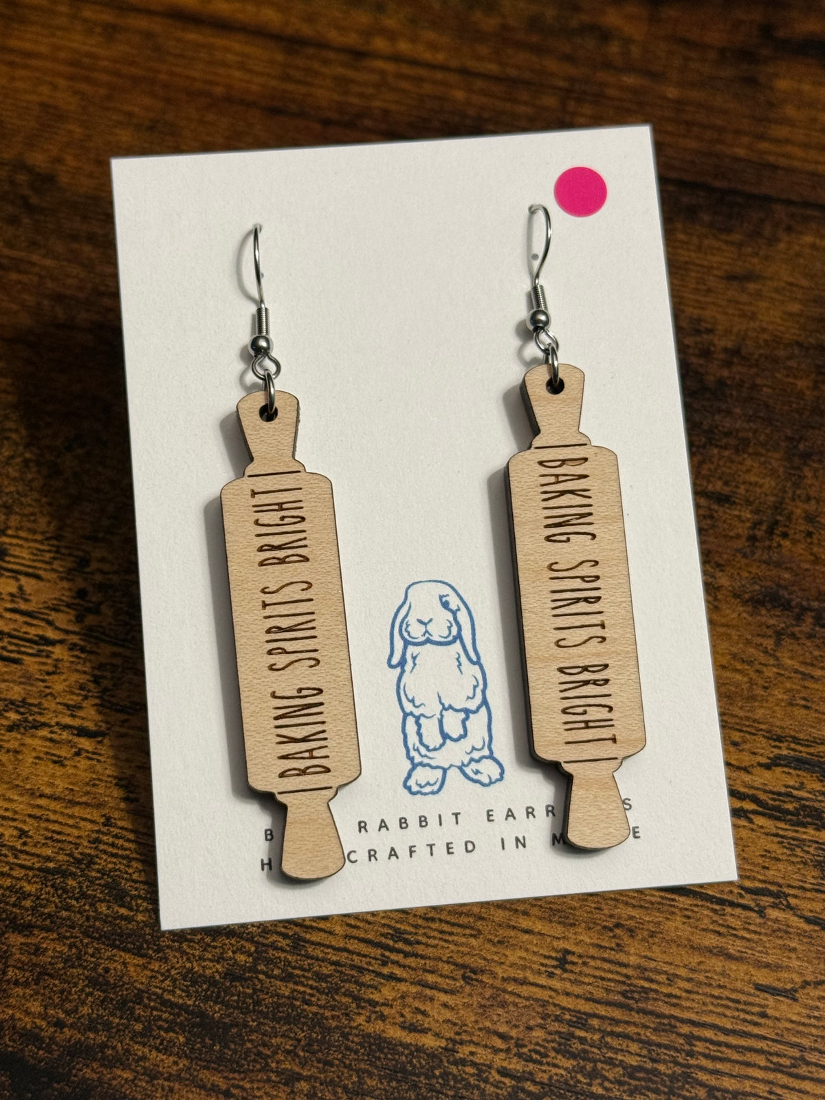 Wood Rolling Pin Earrings