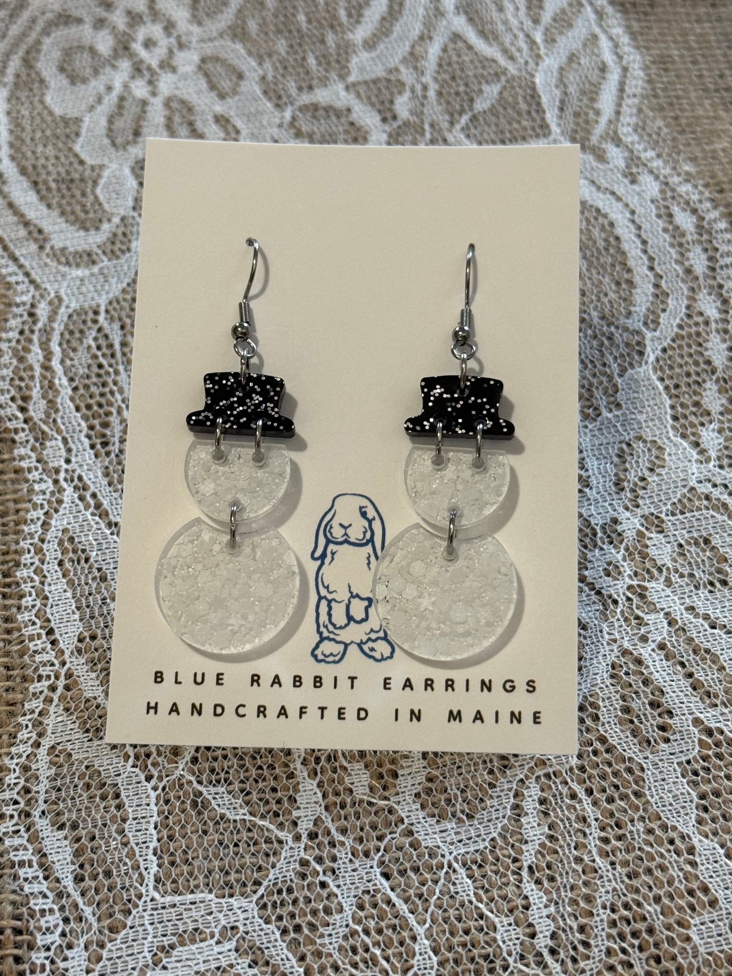 Acrylic Snowman Earrings