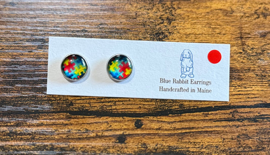 Autism Awareness Studs 10mm