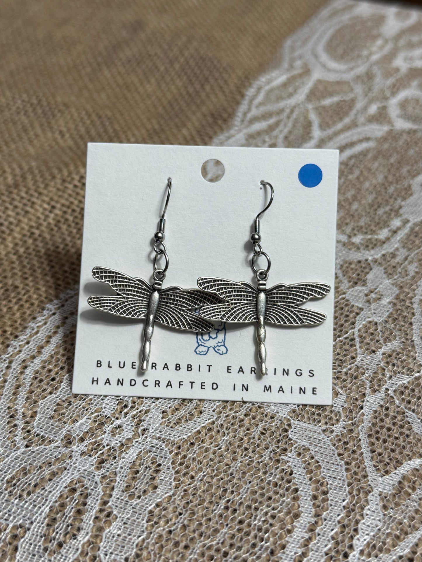 Antique Silver Dragonfly Earrings