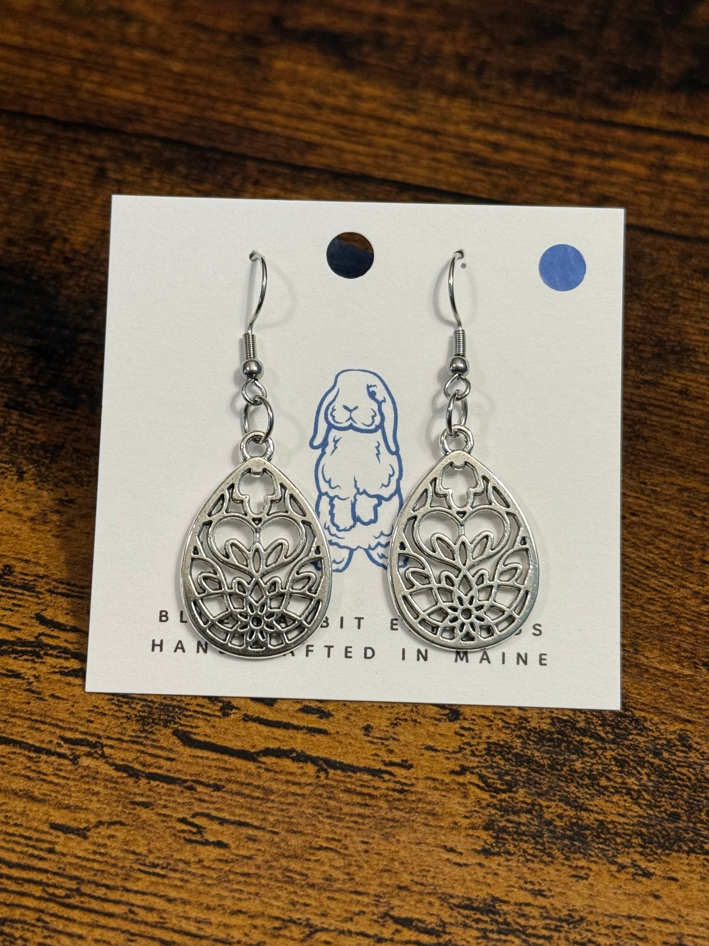 Antique Silver Teardrop Earrings