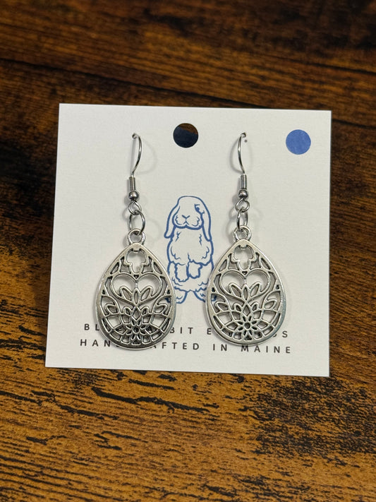 Antique Silver Teardrop Earrings