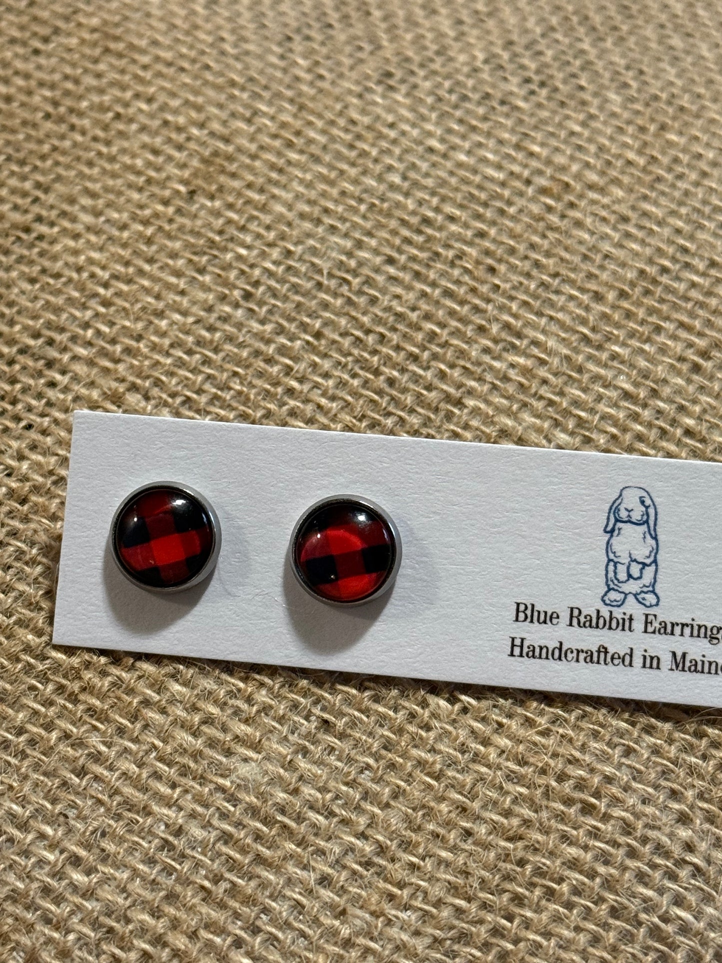 Buffalo Plaid Studs 10mm