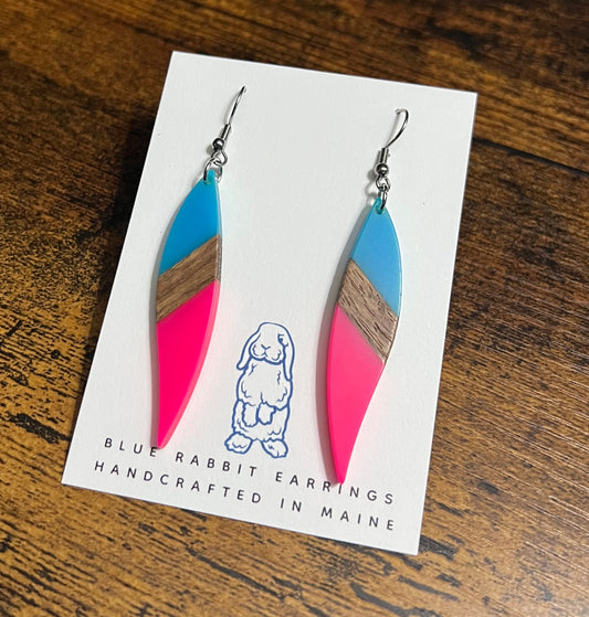 Neon Pink & Turquoise Earrings