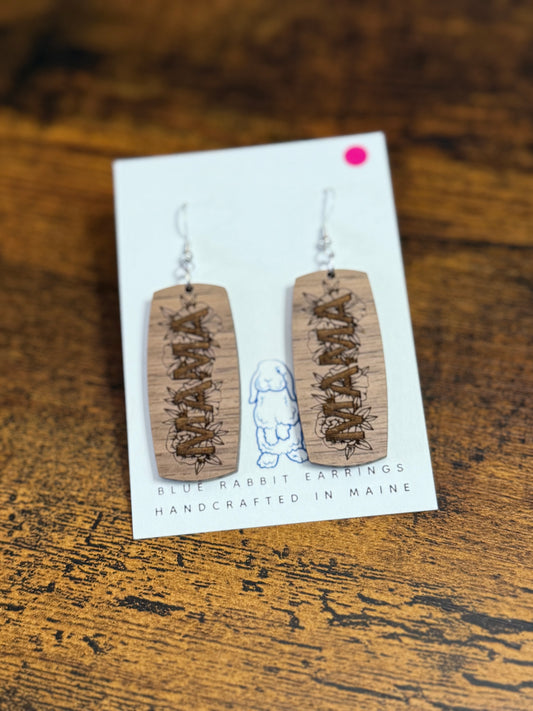 Walnut Mama Bar Earrings
