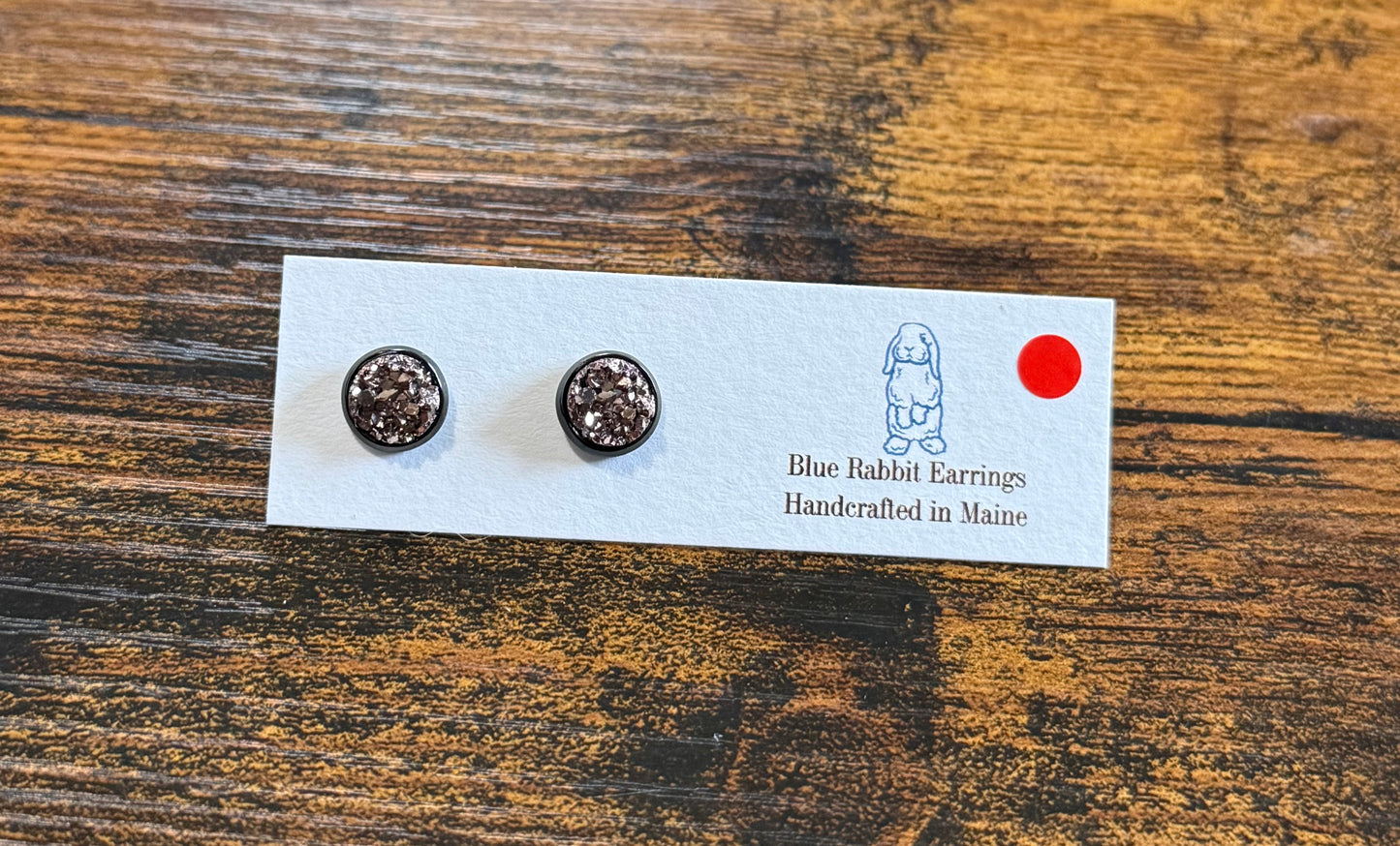 Rose Gold Druzy Studs 8mm