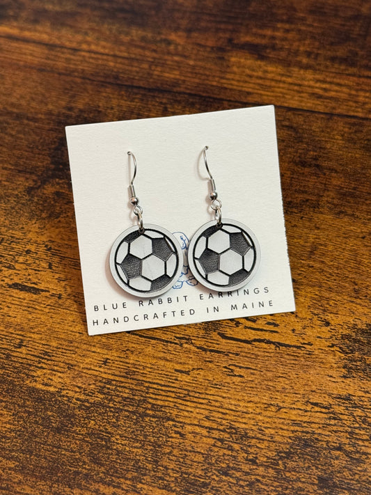 Acrylic Soccer Ball Earrings
